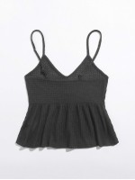 Ruffle Hem Waffle Knit Cami Top