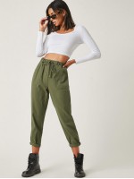 Scoop Neck Solid Crop Tee